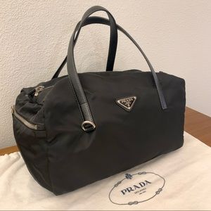 ♥️ PRADA Black Nylon Tessuto Tote Boston Bag